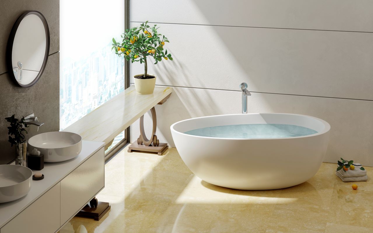 Spoon 2 Freestanding Solid Surface Bathtub by Aquatica 02